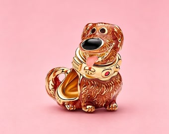 Pandora dog charm beads DIY bracelet accessory cute puppy spacer bead jewelry making pet lover gift women style