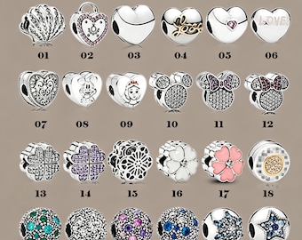 Pandora Star Moon Snowflake Clover Shell Clip Charm Bead, DIY Spacer Stopper Bead, Jewelry Making Access Gift