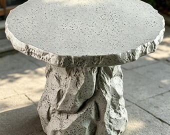 Rock Shaped Outdoor Side Table, Irregular Resin Patio Table, Garden Balcony Decor