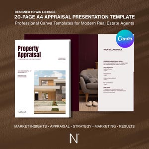 Property Appraisal Presentation | Real Estate Listing Presentation Canva Template | 20 Page A4