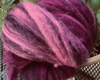 Zebra Striped Merino Roving Top hand dyed