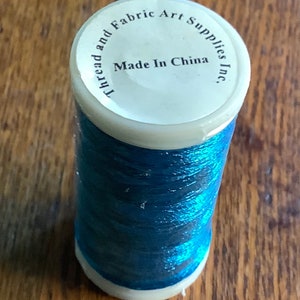 Metallic Poly Embroidery Thread. STAC7. Aqua turquoise image 3