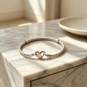 Armband aus 925er Sterlingsilber mit Herzverschluss und Unendlichkeitssymbol, minimalistisches, stapelbares Armband, romantisches Schmuckgeschenk für Sie, Liebesanhänger