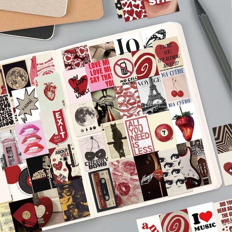 50 PCS Aesthetic Vinyl Stickers, Waterproof Decals for Water Bottles ...