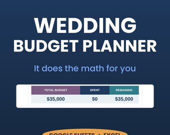 Wedding Budget Planner Spreadsheet | Guest List, RSVP and Vendor Payment Tracker, Checklist | Google Sheets & Excel | Instant Download