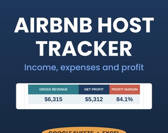 Short Term Rental Tracker | Airbnb VRBO Host Spreadsheet, Multi Property P&L, Occupancy (Google Sheets/Excel)