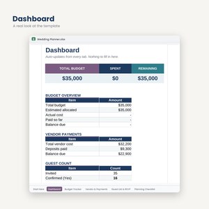 Wedding Budget Planner | Guest List, Payments, Checklist (Google Sheets, Excel) image 2