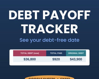 Debt Payoff Tracker Spreadsheet | Snowball and Avalanche Planner, Payment Log | Google Sheets & Excel Template | Instant Download