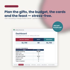 Christmas Holiday Planner | Budget, Gift Tracker, Menu (Digital Download) zdjęcie 1