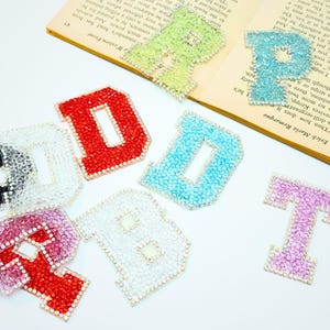 Rhinestone Alphabet Applique, Letter Patch for Bags, Costumes, and Accessories
