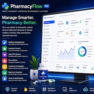 PharmacyFlow Pro – Smart Pharmacy Management Platform with POS, Inventory & Analytics Dashboard