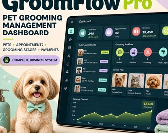 GroomFlow Pro | Software für Hundesalons | CRM, Terminplanung, Rechnungsstellung (Digitaler Download)