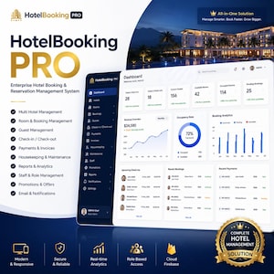 Hotellbokningsansvarig | Firebase PMS | HTML-administratörsmall | Fastighetsprogramvara