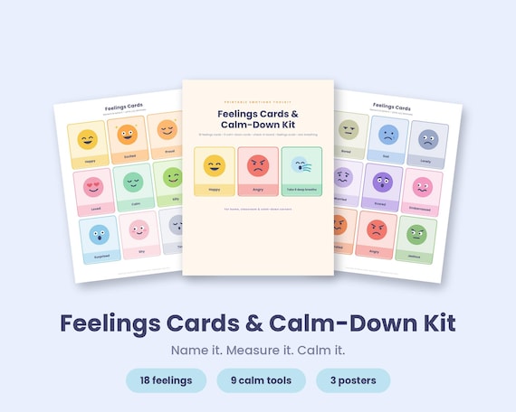 Feelings Cards Printable, Calm Down Corner Kit, Emotions Chart for Kids, Feelings Check In, Calming Strategies Cards, Autism ADHD SEL PDF