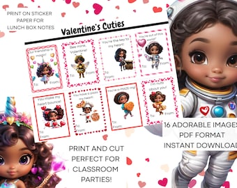 Exclusive African American Valentine's Cards - Instant Download for Classroom Use