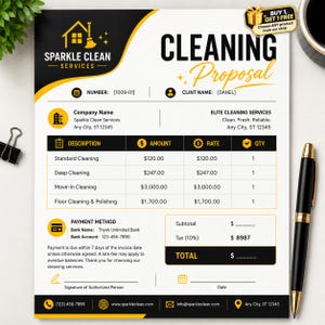 Cleaning Service Proposal Template| Commercial Cleaning Bid| Janitorial Estimate|Cleaning Business Quote| Editable Canva PDF for Cleaners