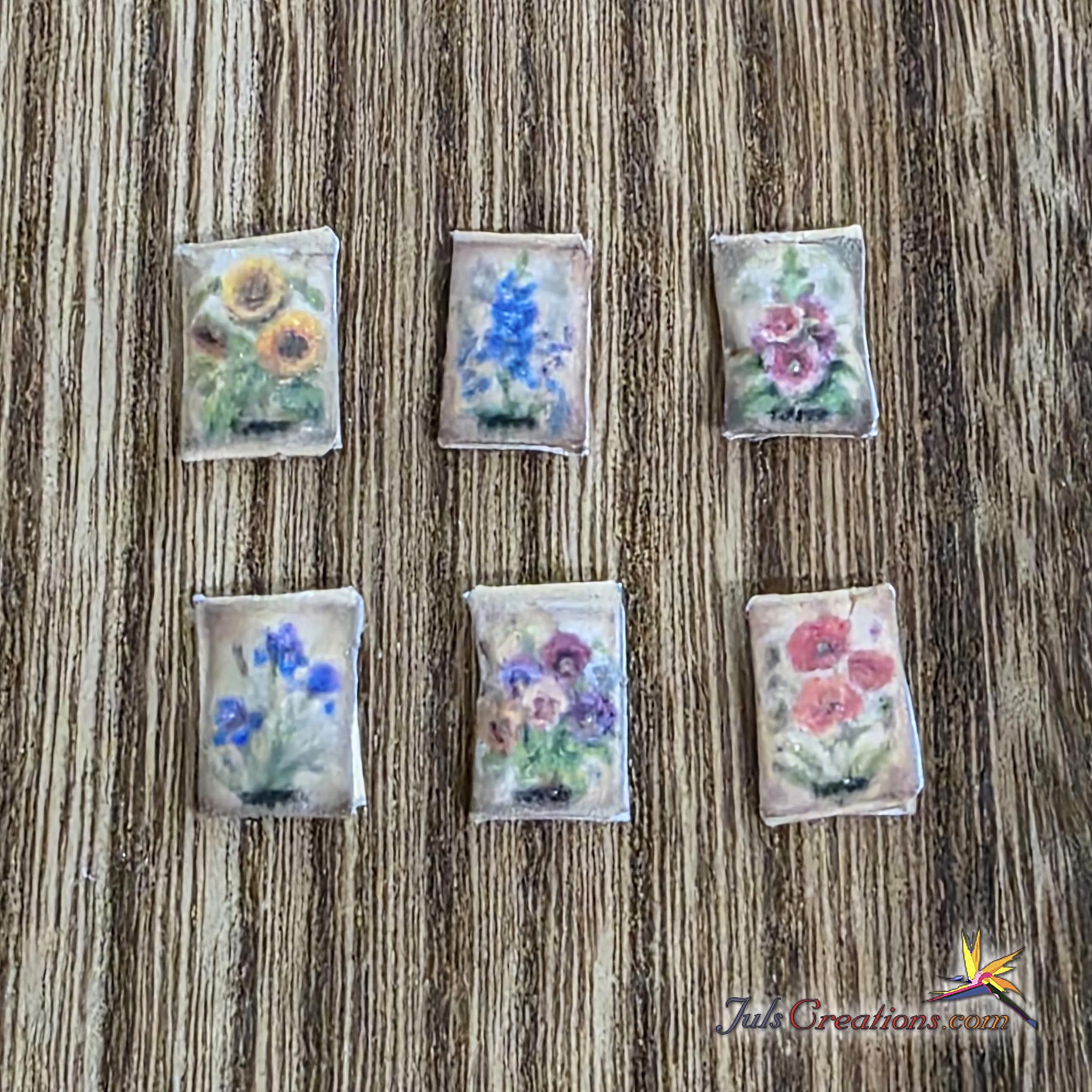1:12 Dollhouse Miniature Flower Seed Packets Set of 6 | Garden ...