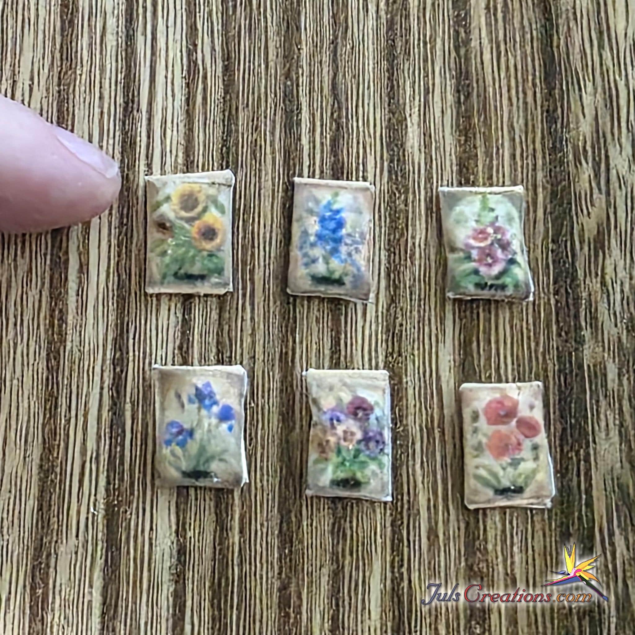 1:12 Dollhouse Miniature Flower Seed Packets Set of 6 | Garden ...