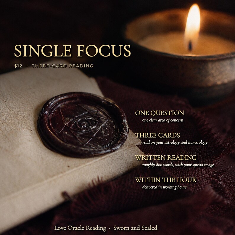 Same Hour Love Tarot Reading | One Question Answered by Email | Three Card Spread + Astrology Numerology | Fast Honest Psychic Insight image 2