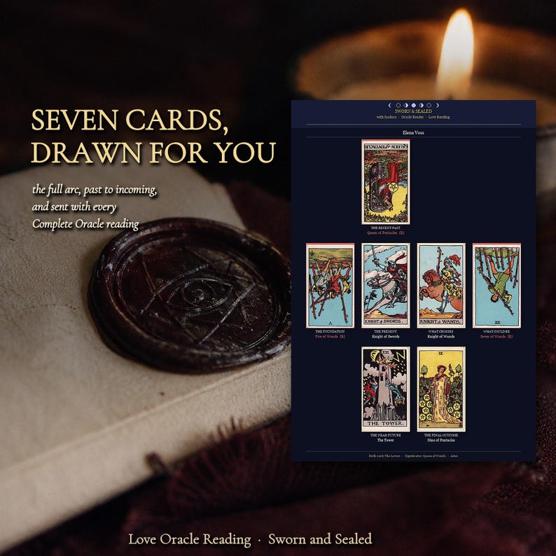 Psychic Love Reading with Spoken Audio | Seven Card Tarot + Candlelight Reflection | Written Reading by Email | Soulmate Twin Flame afbeelding 5