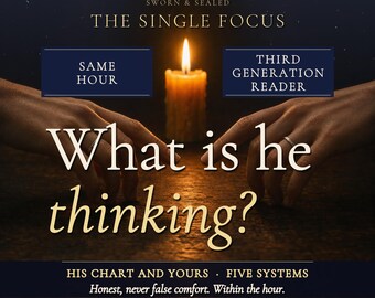 What Is He Thinking Reading | One Question Answered Within the Hour | Three Card Tarot Read on Both Your Charts | Fast Honest Insight