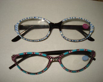 one of a kind reading glasses hand painted designs