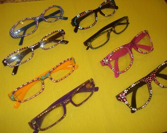 Hand painted reading glasses or Clear fashion Glasses