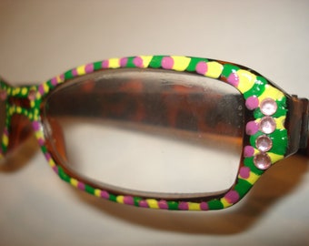 fancy handpainted reading glasses