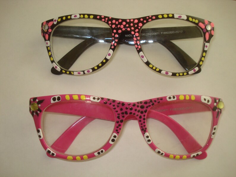Hand Painted Reading Glasses or Clear Fashion Glasses Etsy