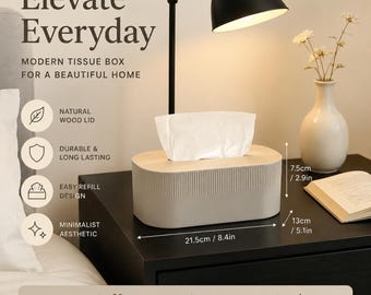 Housse pour boîte à mouchoirs en bois | Organiseur de décoration intérieure | Cadeau amoureux | Accessoire de salle de bain style campagnard | Porte-serviettes rustique pour le salon