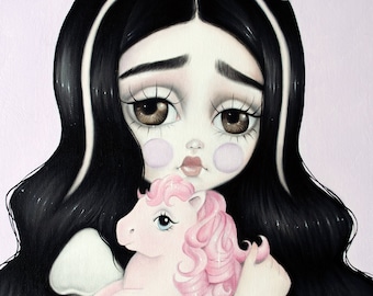 80's Dollcore Big Eyes Art Pony Doll Pastel Pop Surrealism Lowbrow LIMITED EDITION Art Print - By Autumn