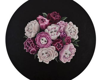 Alice In Wonderland Flower Faces 'Rosebud Babies' Pop Surrealism Lowbrow Art Print LIMITED EDITION - By Autumn