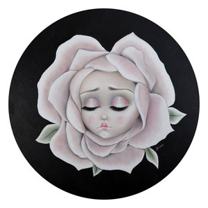 Alice In Wonderland &#39;Sleepy&#39; Alice Flower Face, Cute, Fairy Tale Pop Surrealism Lowbrow Art Print LIMITED EDITION - By Autumn
