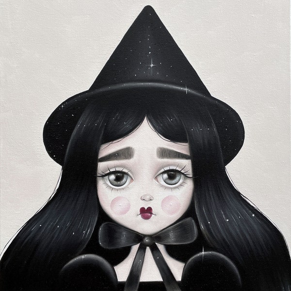 Witch Doll 'Witch Dolly' Witchy, Goth, Big Eye Art, LIMITED EDITION PRINT