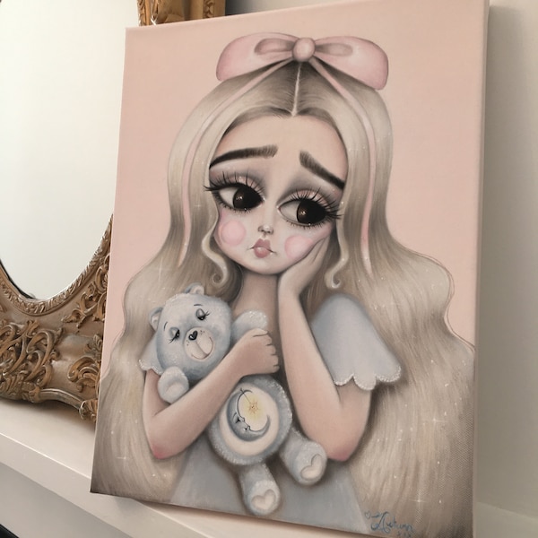 Bedtime Bear - LIMITED EDITION signed numbered Pop Surrealism Lowbrow Art Print By Autumn
