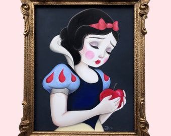 Poison Apple, Fairytale Art , Snow White - LIMITED EDITION signed numbered Pop Surrealism Lowbrow Art Print By Autumn