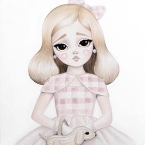 Ariana Grande WICKED 'Popular' Dorothy / GLINDA die gute Hexe, WIZARD of Oz Doll, Vintage Doll, Big Eye Art - Art Print by Autumn