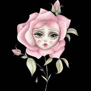 Alice In Wonderland Talking Flower 'The Poison Rose' Vintage Rose Art Pop Surrealism Lowbrow Art Print LIMITED EDITION - By Autumn