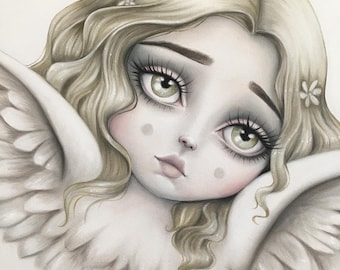 CHERUB Angel Art Vintage Valentines Angelcore Wall Decor - Di Autumn