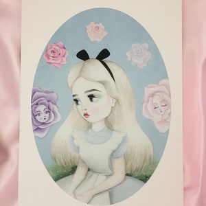 Alice In Wonderland  - LIMITED EDITION signed numbered Pop Surrealism Lowbrow Art Print By Autumn