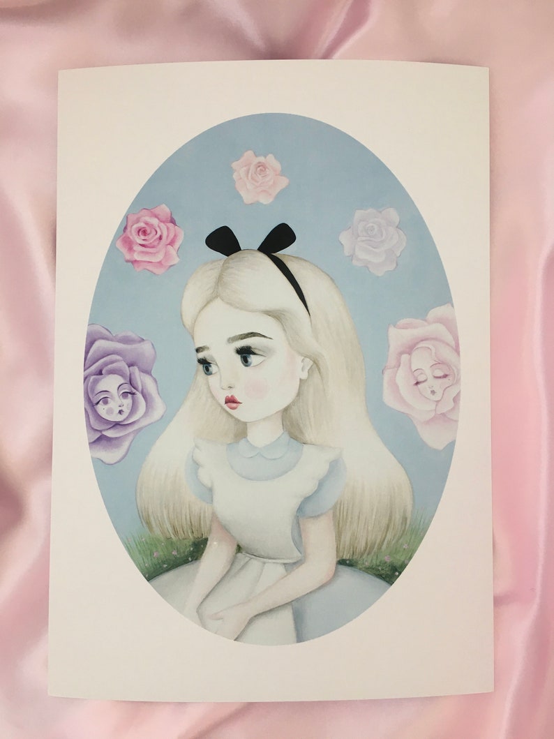 Alice In Wonderland LIMITED EDITION signed numbered Pop Surrealism Lowbrow Art Print By Autumn image 1