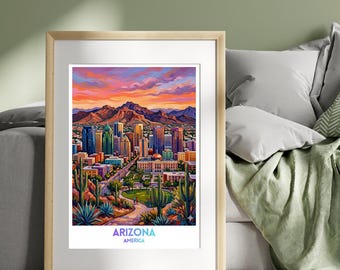 Arizona, United States, America Travel Poster | Travel Print | Wall Art Print | City Poster | Travel Wall Decor Gift