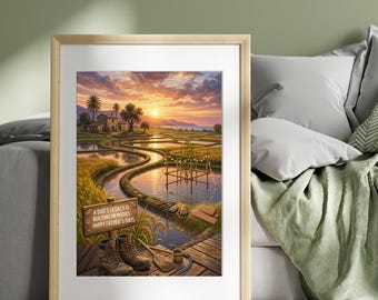 Happy Fathers Day, Dad, Rice Field Affirmation Poster, Affirmation Print, Motivational Wall Art, Positive Mindset Decor, Fathers Day Gift