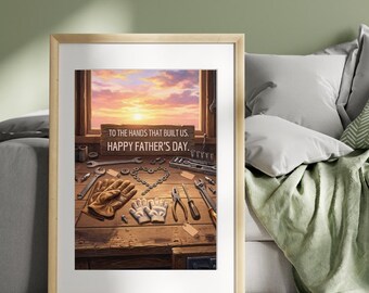 Happy Fathers Day, Tools , Wave Affirmation Poster, Affirmation Print, Motivational Wall Art, Positive Mindset Decor, Fathers Day Gift