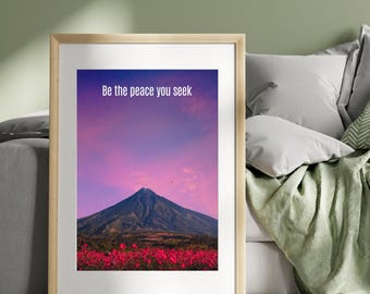 Affiche « Sois la paix que tu cherches », impression affirmation, art mural motivant, déco état d'esprit positif, citation inspirante