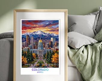 Colorado, United States, America Travel Poster | Travel Print | Wall Art Print | City Poster | Travel Wall Decor Gift