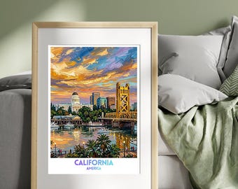 California, United States, America Travel Poster | Travel Print | Wall Art Print | City Poster | Travel Wall Decor Gift