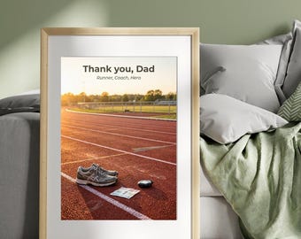 Happy Fathers Day, Running Track, Affirmation Poster, Affirmation Print, Motivational Wall Art, Positive Mindset Decor, Fathers Day Gift