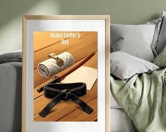 Happy Fathers Day, Taekwondo , Martial Arts Affirmation Poster, Print, Motivational Wall Art, Positive Mindset Decor, Fathers Day Gift