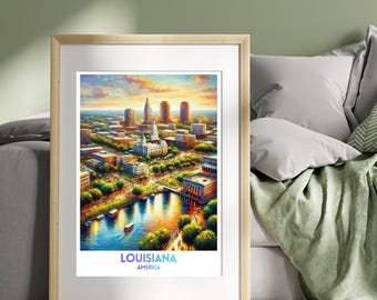 Louisiana, United States, America Travel Poster | Travel Print | Wall Art Print | City Poster | Travel Wall Decor Gift